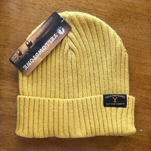 Yellowstone Dutton Ranch Yellow Ribbed Beanie